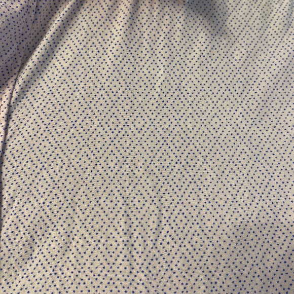 100% Cotton Pink and Navy Micro Dot Diamond Print Long Sleeve Button Down - Picture 5 of 13